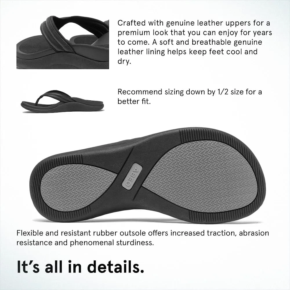 ABEO Laguna Thin Strap Flip Flops For Women | Orthopedic Sandals with Arch Support | Plantar Fasciitis Relief Sandals | Built-In Orthotic Insole For Foot Pain