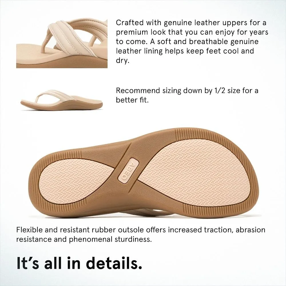 ABEO Laguna Thin Strap Flip Flops For Women | Orthopedic Sandals with Arch Support | Plantar Fasciitis Relief Sandals | Built-In Orthotic Insole For Foot Pain