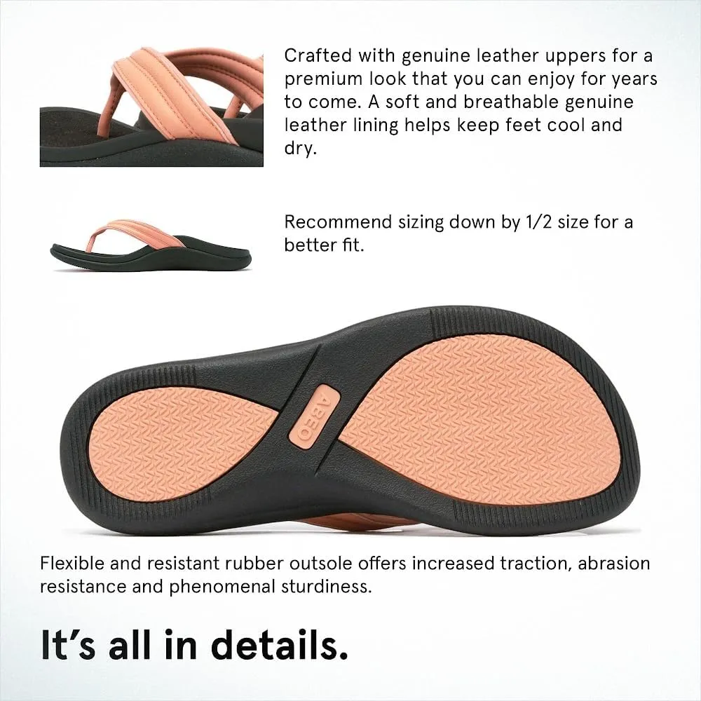 ABEO Laguna Thin Strap Flip Flops For Women | Orthopedic Sandals with Arch Support | Plantar Fasciitis Relief Sandals | Built-In Orthotic Insole For Foot Pain