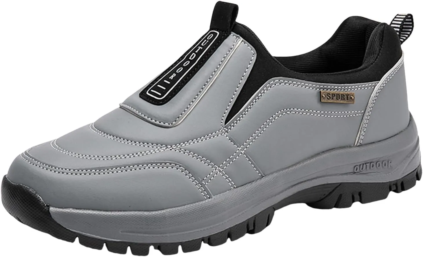 Athletic Fashion Sneakers for Men Comfortable Breathable Stretch Canvas Slip on Sneaker Memory Foam Hiking Shoes