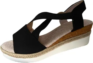 Avylays Women's Comfort Orthopedic Sandals: Open Toe Espadrille Wedge Sandals for Women Platform Ankle Strap High Heels Summer Beach Walking Casual Flats Shoes
