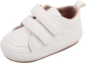 Baby Boys Girls Anti-Slip Sneakers Newborn Toddler Soft Slip On First Walking Leather Shoes for Outdoor Indoor