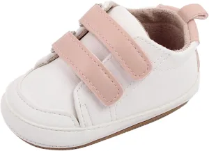 Baby Boys Girls Anti-Slip Sneakers Newborn Toddler Soft Slip On First Walking Leather Shoes for Outdoor Indoor