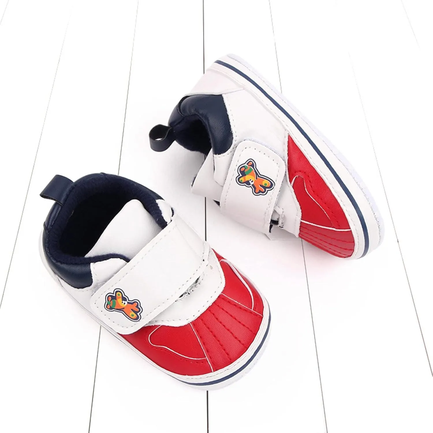 Baby Girls Boys Leather Pre-Walking Sneakers Toddler Anti-Slip Soft Sole Infant Lightweight First Step Flat Shoes