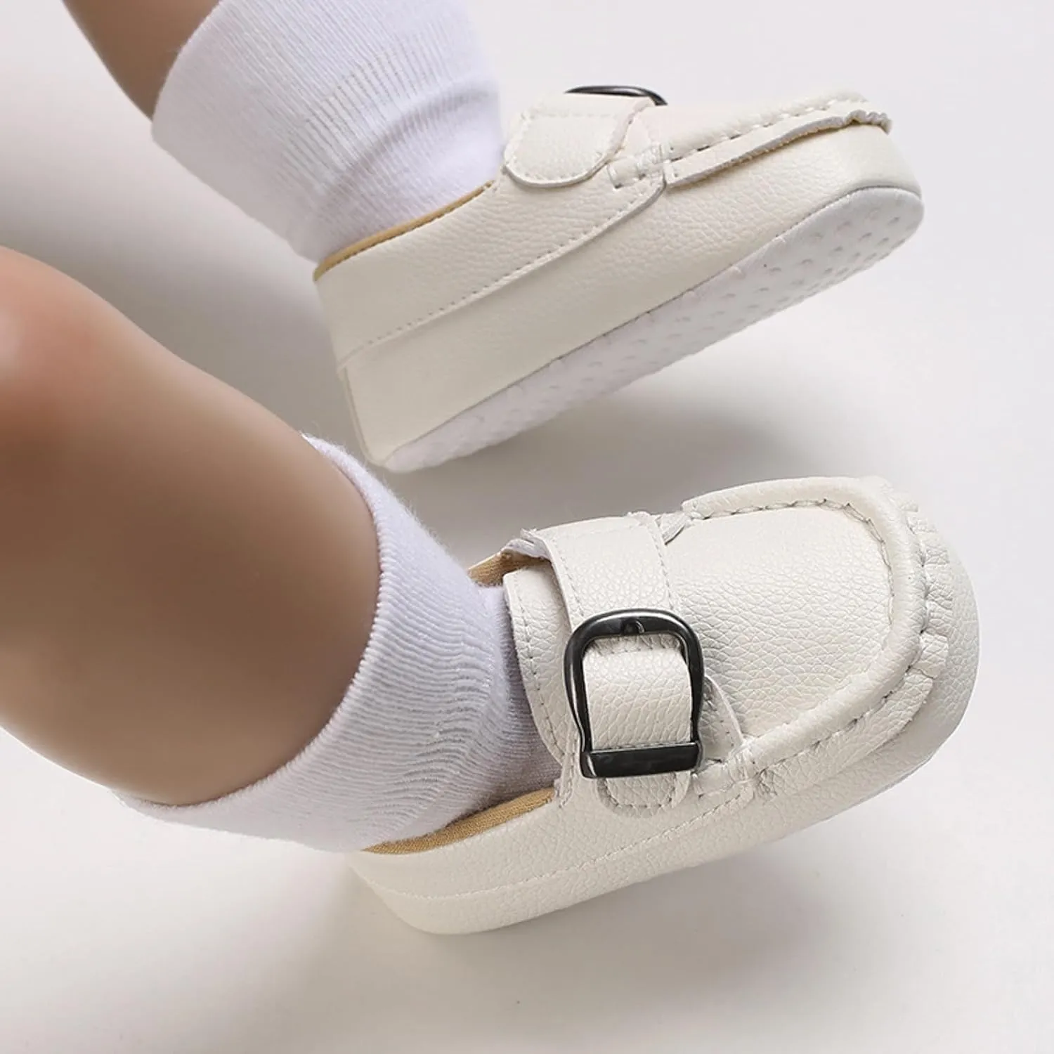 Baby Girls Loafers Prewalker Dress Shoes Infant Boys 𝗢xford PU Leather Soft Sole Anti-Slip Flat Buckle Sneakers