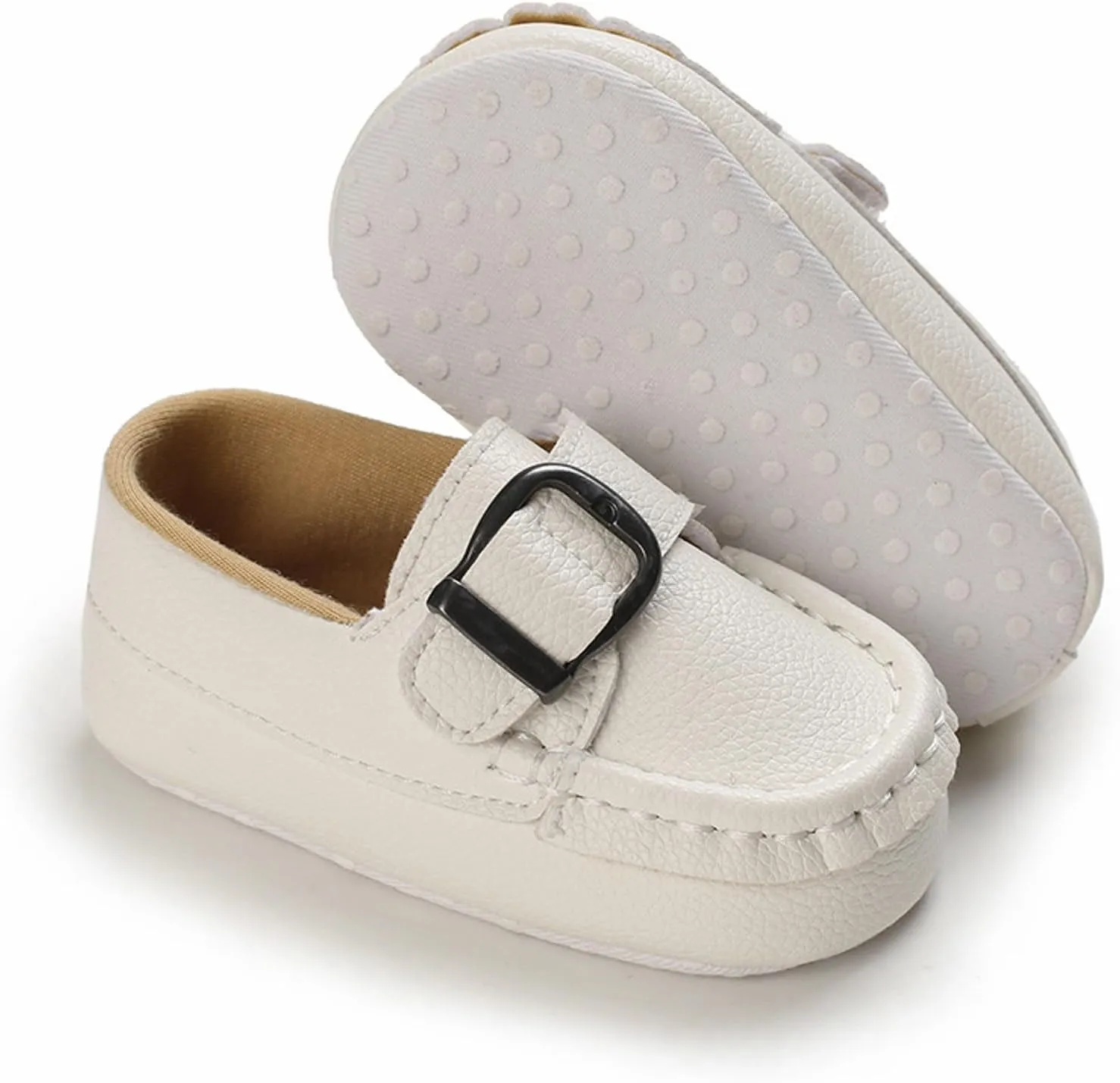 Baby Girls Loafers Prewalker Dress Shoes Infant Boys 𝗢xford PU Leather Soft Sole Anti-Slip Flat Buckle Sneakers