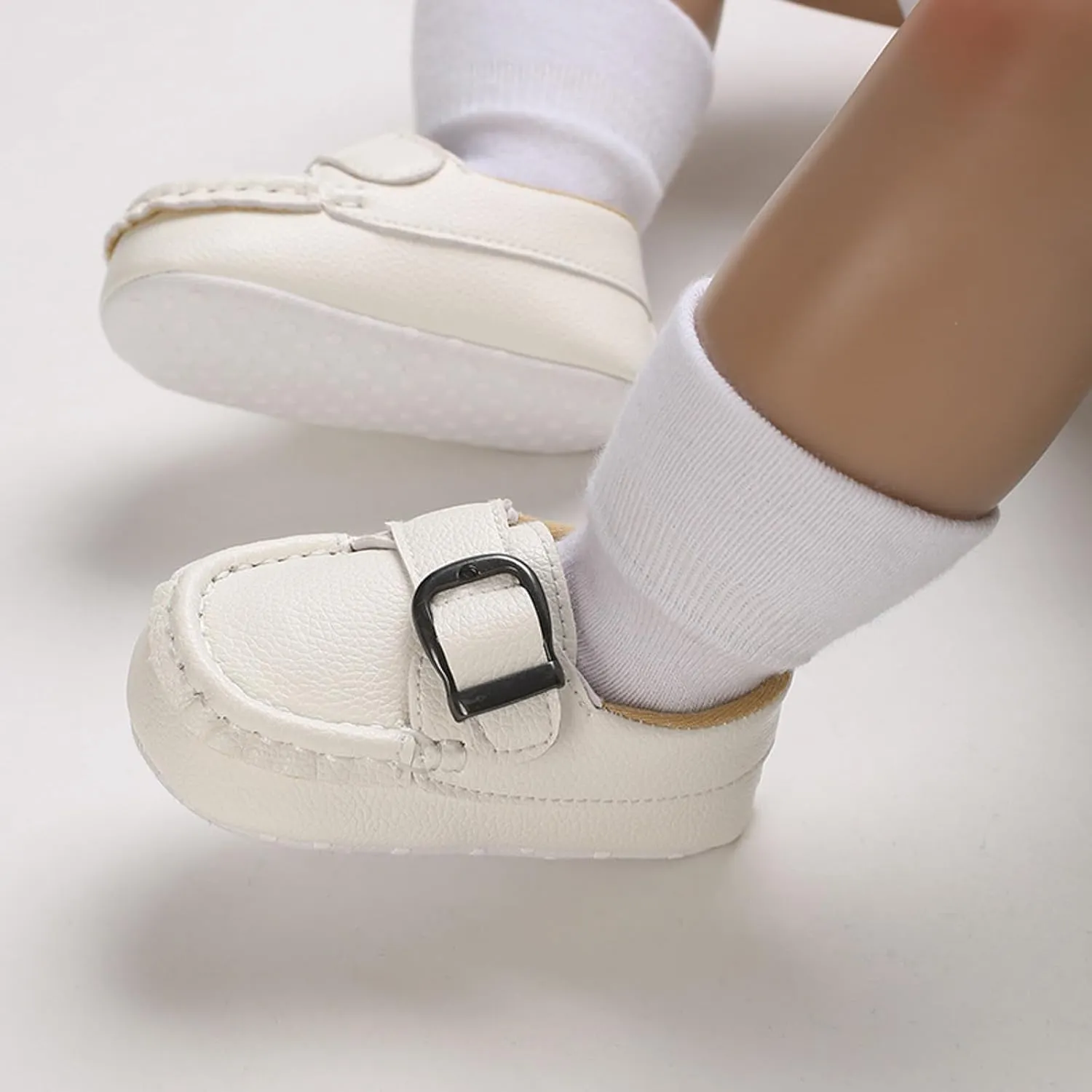 Baby Girls Loafers Prewalker Dress Shoes Infant Boys 𝗢xford PU Leather Soft Sole Anti-Slip Flat Buckle Sneakers