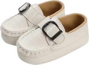 Baby Girls Loafers Prewalker Dress Shoes Infant Boys 𝗢xford PU Leather Soft Sole Anti-Slip Flat Buckle Sneakers