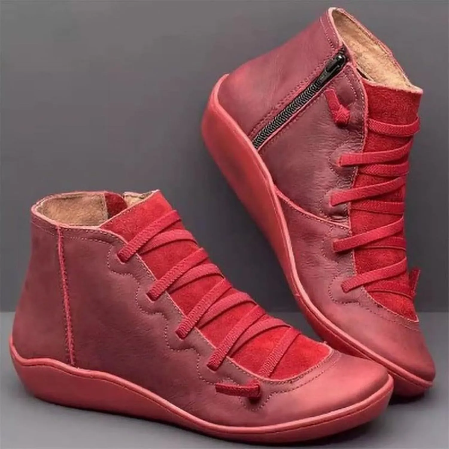 Brachom Womens Boot, Women's Vintage Casual Short Ankle Boots, Keilani Women's Vintage Ankle Boots