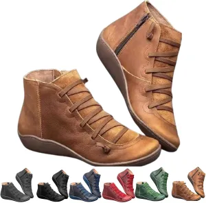 Brachom Womens Boot, Women's Vintage Casual Short Ankle Boots, Keilani Women's Vintage Ankle Boots