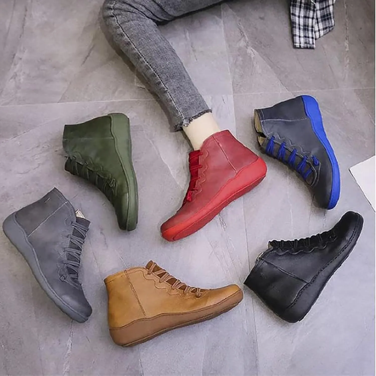 Brachom Womens Boot, Women's Vintage Casual Short Ankle Boots, Keilani Women's Vintage Ankle Boots