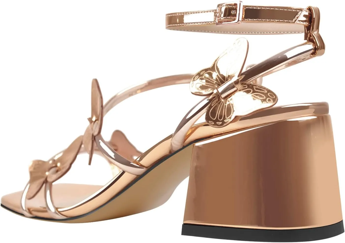 Chunky Heels for Women Square Toe Strappy Low Block Heeled Sandals
