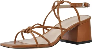 Chunky Heels for Women Square Toe Strappy Low Block Heeled Sandals