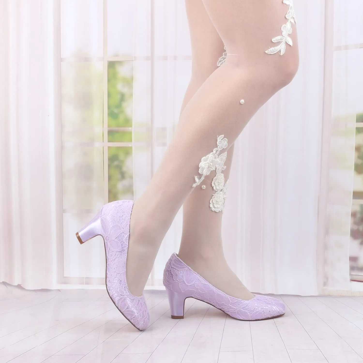 Emily Bridal Wedding Shoes Women's Silk Like Satin Stiletto Heel Closed Toe Pumps