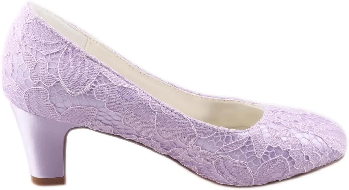 Emily Bridal Wedding Shoes Women's Silk Like Satin Stiletto Heel Closed Toe Pumps