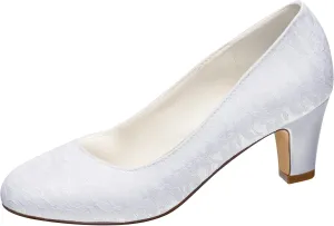 Emily Bridal Wedding Shoes Women's Silk Like Satin Stiletto Heel Closed Toe Pumps