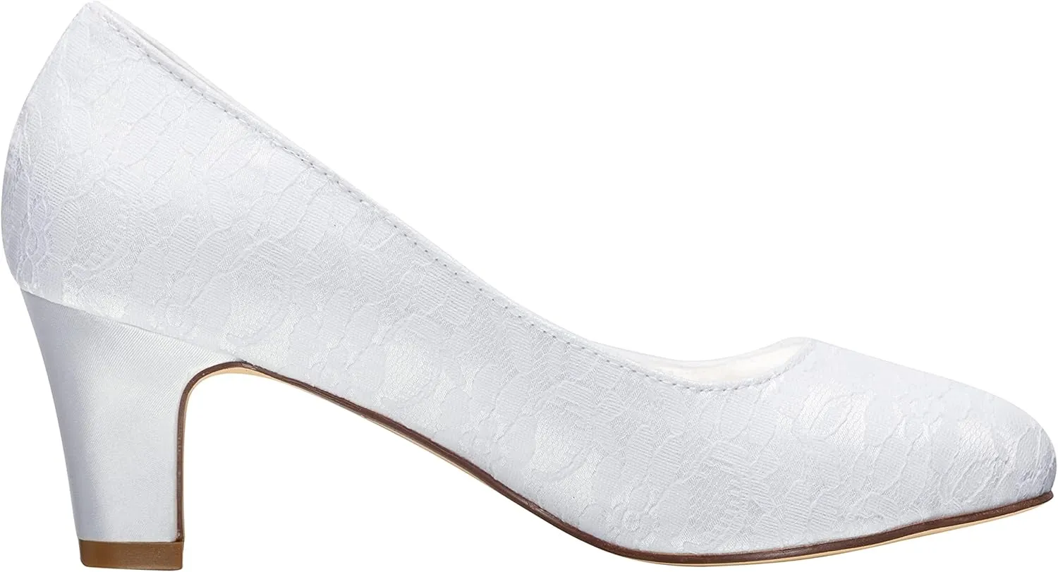 Emily Bridal Wedding Shoes Women's Silk Like Satin Stiletto Heel Closed Toe Pumps
