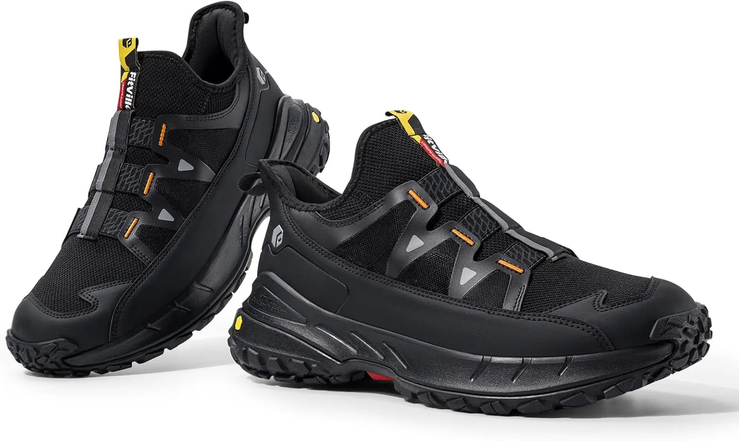FitVille Extra Wide Sneakers for Men Slip-on Shoes for Men, Soft Comfortable Mens Wide Running Shoe, Slip Resistant Hiking Walking Shoes with Arch Support & Wide Toe Box