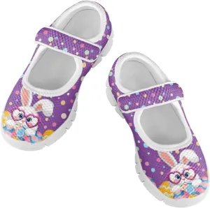 Girls Mary Jane Shoes School Uniform Shoes Little Girls Sneaker Slip-on Walking Shoes Mesh Breathable Casual Sport Shoes