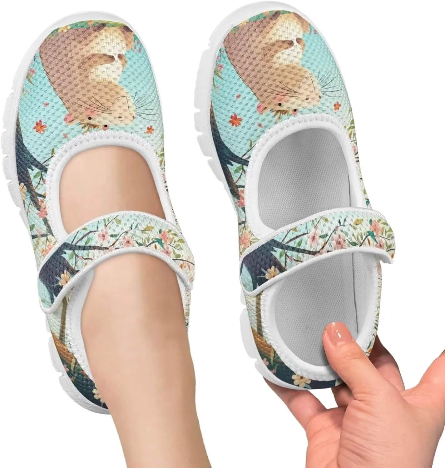 Girls Mary Jane Shoes School Uniform Shoes Little Girls Sneaker Slip-on Walking Shoes Mesh Breathable Casual Sport Shoes