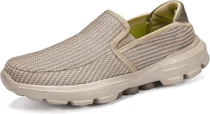 Helenbra Men's Knitted Breathable Orthopedic Flats Loafers,Casual Outdoor Non-Slip Comfortable Slip-on Platform Hiking Walking Working Sneaker