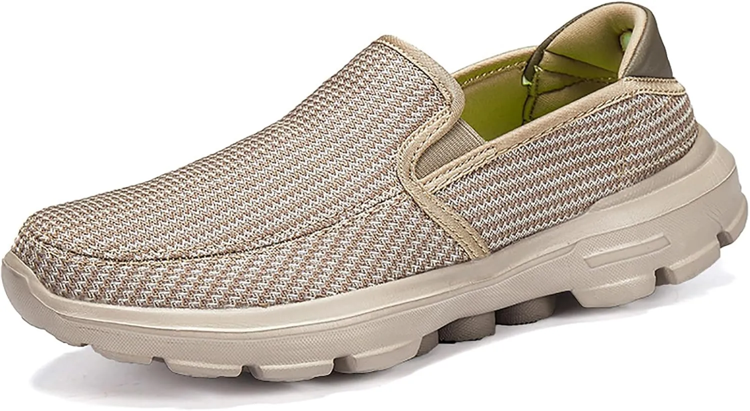 Helenbra Men's Knitted Breathable Orthopedic Flats Loafers,Casual Outdoor Non-Slip Comfortable Slip-on Platform Hiking Walking Working Sneaker