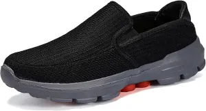Helenbra Men's Knitted Breathable Orthopedic Flats Loafers,Casual Outdoor Non-Slip Comfortable Slip-on Platform Hiking Walking Working Sneaker