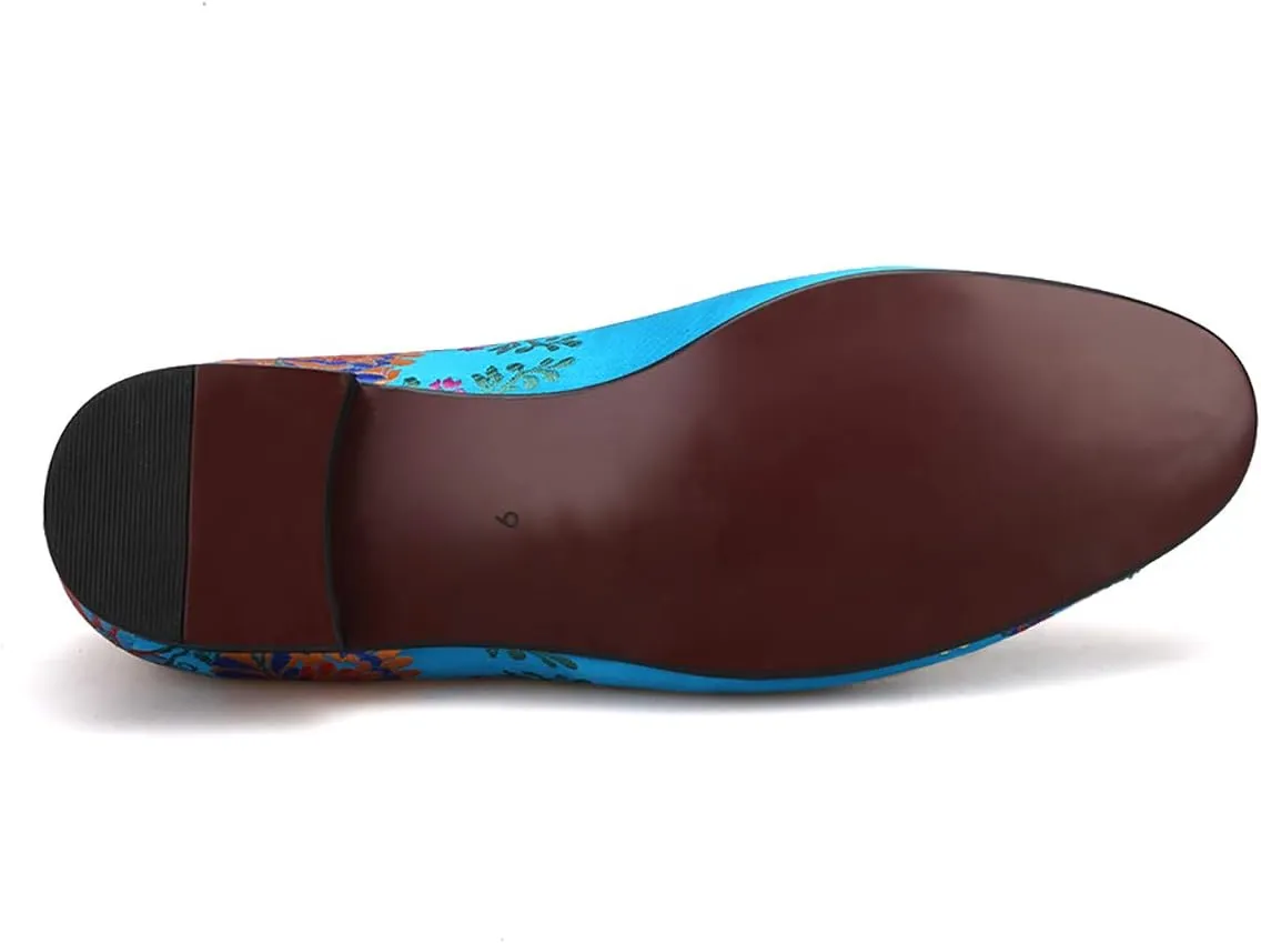 HI&HANN Chinese Style Luxury Flower Silk Shoes Handmade Men Tassel Loafers Men's Party/Wedding Shoes