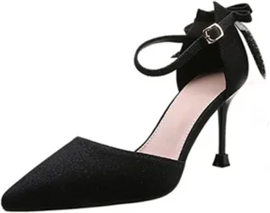 High Heels Shiny Crystal High Heels for Women Pointed Toe Strap Pumps for Wedding and Party