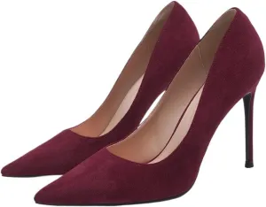 High Heels Suede Comfortable Work Shoes for Women, Stiletto Pointed Toe Shallow high Heels, Commuting All-Match Single Shoes