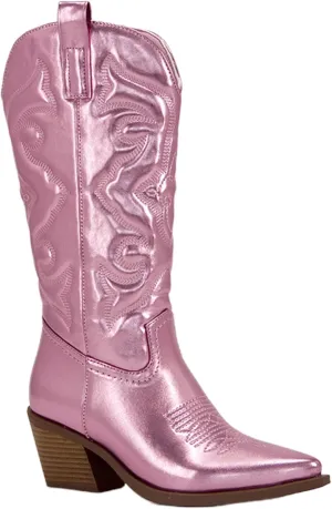 Ladmiple Cowboy Boots For Women Wide Calf Knee High Cowgirl Boots Embroidery Retro Fashion Tall Boot Pull On for Ladies 2024