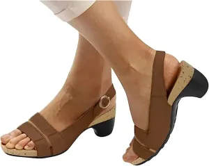 Ladmiple Summer Sandals for Women 2023 Comfy Platform Cutout Wedge Sandal Open Toe Ankle Strap High Heeled Wedges Shoes
