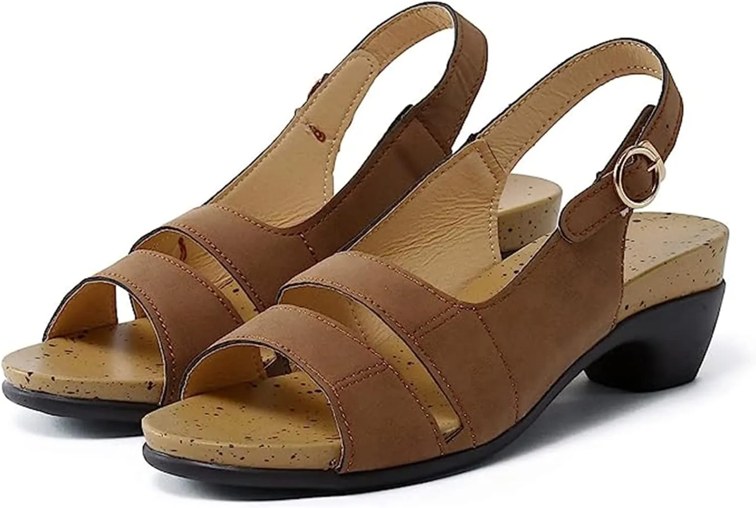 Ladmiple Summer Sandals for Women 2023 Comfy Platform Cutout Wedge Sandal Open Toe Ankle Strap High Heeled Wedges Shoes