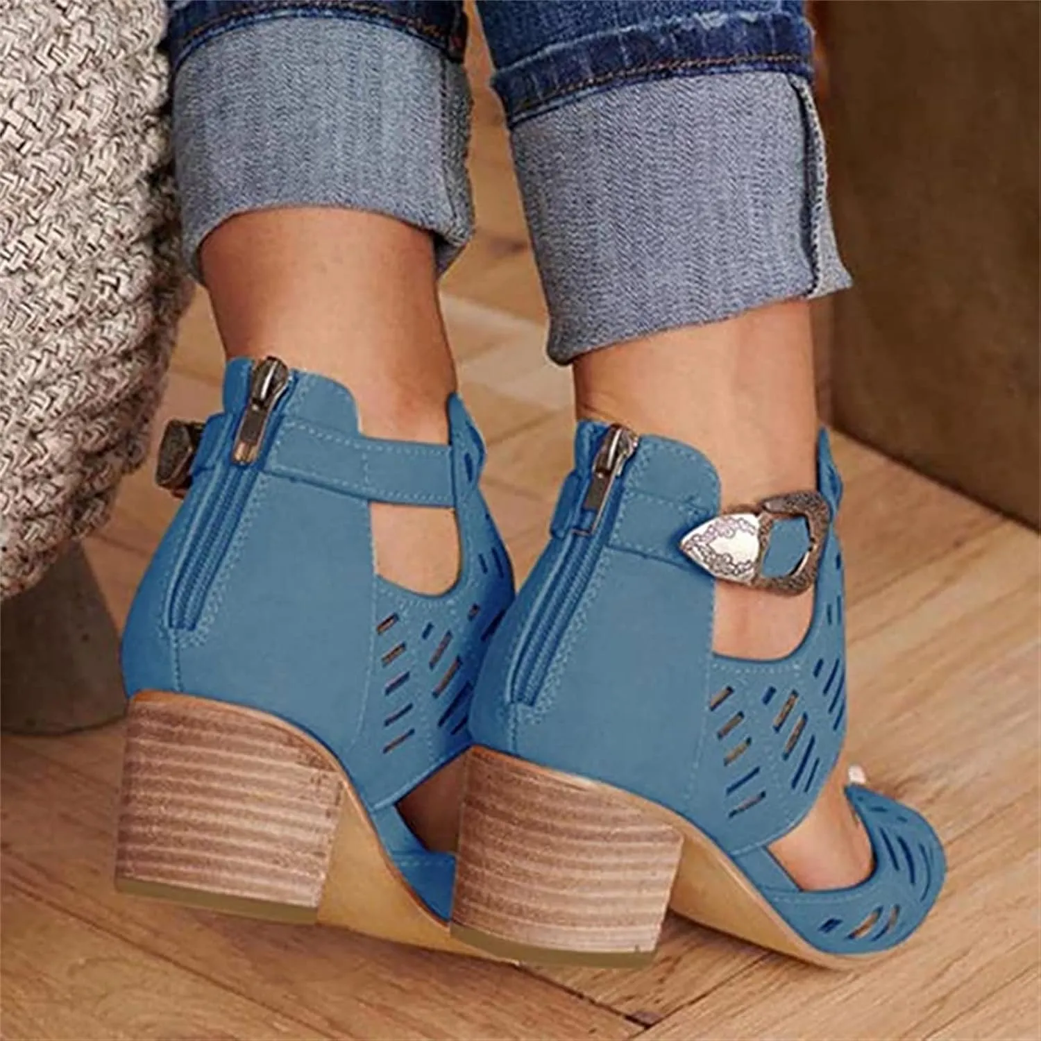 Ladmiple Summer Sandals for Women 2023 Comfy Platform Cutout Wedge Sandal Open Toe Ankle Strap High Heeled Wedges Shoes