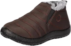 Lausiuoe Snow Boots For Women Waterproof Insulated Wide Width Warm Ankle Booties Slip On Outdoor Fur Lined Winter Shoes