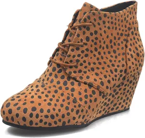 Lausiuoe Wedge Booties For Women Closed Toe Casual Dressy Fashion Low Heel Booties Shoe Platform Western Fall Ankle Boots