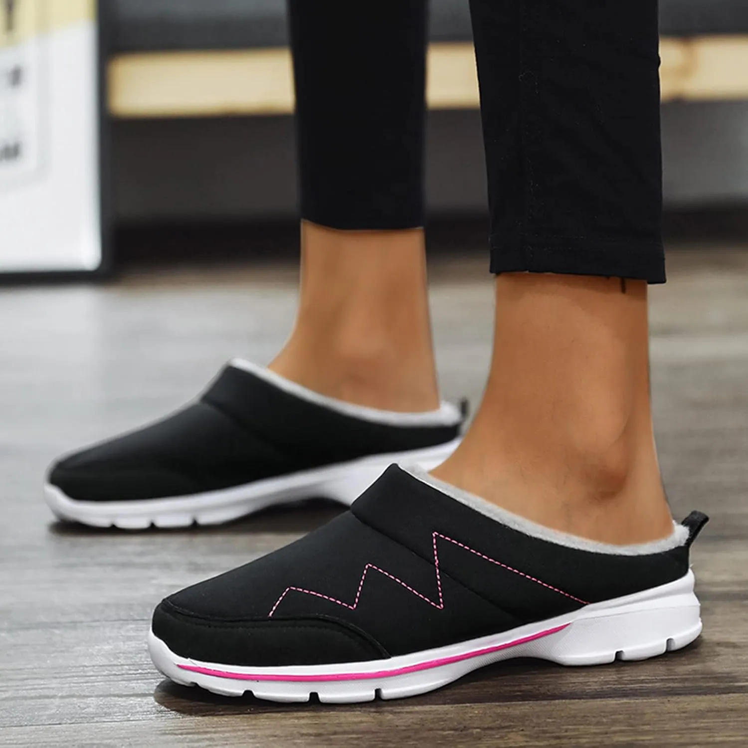Lightweight Velvet Warmth Shoes for Women Comfort Breathable Arch Support Non Slip Shoes Slip on Walking Shoes