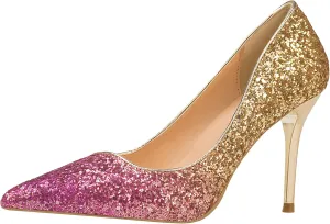 LUXINYU Women Pointed Toe Heels Sequin Elegant Ladies high Heels Pumps Heeled Dress Shoes Fashion Trend high Heels