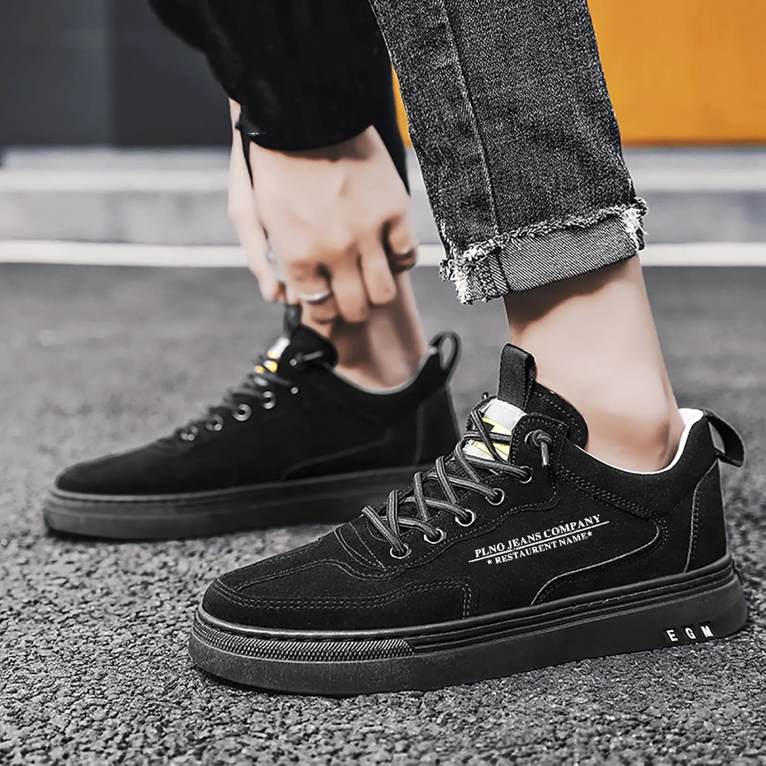 Men's Lace Up Memory Foam Sneakers Breathable Elastic Fly Woven Mesh Sneaker Athletic Fashion Sneakers for Men