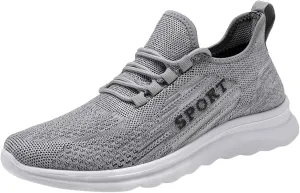 Men's Non Slip Tennis Sneakers Lightweight Breathable Slip On Running Shoe Memory Foam Versatile Shoes for Men
