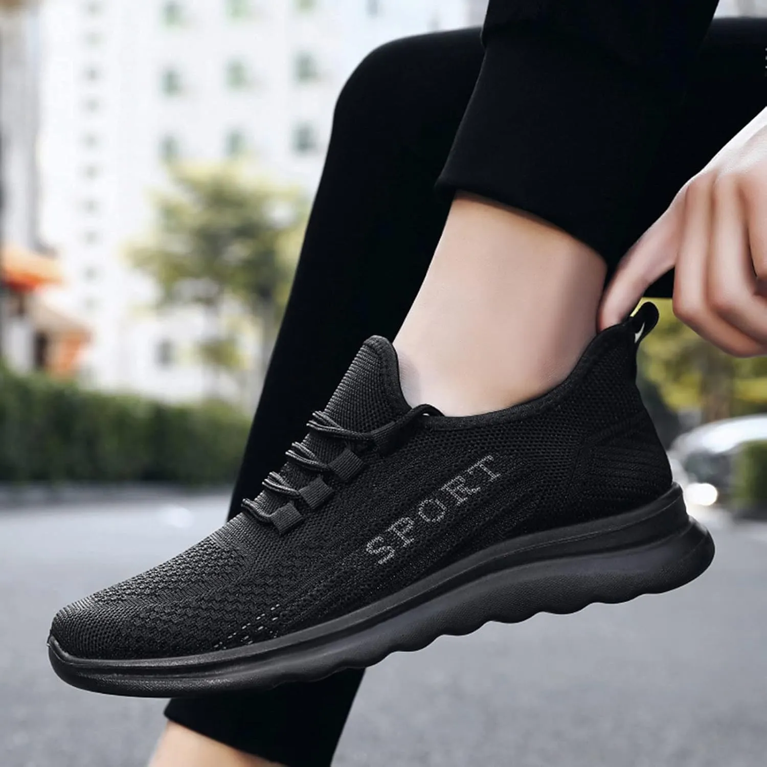 Men's Non Slip Tennis Sneakers Lightweight Breathable Slip On Running Shoe Memory Foam Versatile Shoes for Men