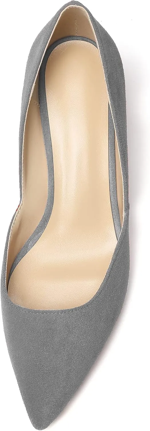 Mettesally Women’s Fashion Block Heel Pumps Pointed Toe D’Orsay Chunky Heel 2inch Dress Wedding Shoes