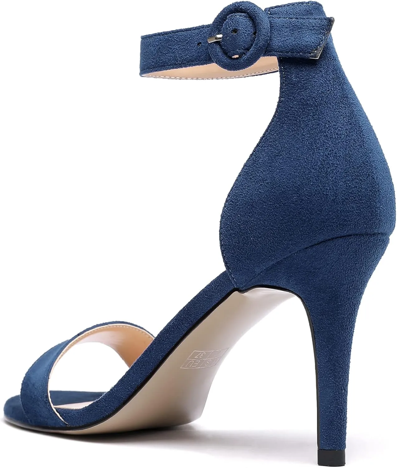 Mettesally Women's Open Toe Ankle Strappy Sandals Glitter High Heels Wedding Dress Shoes