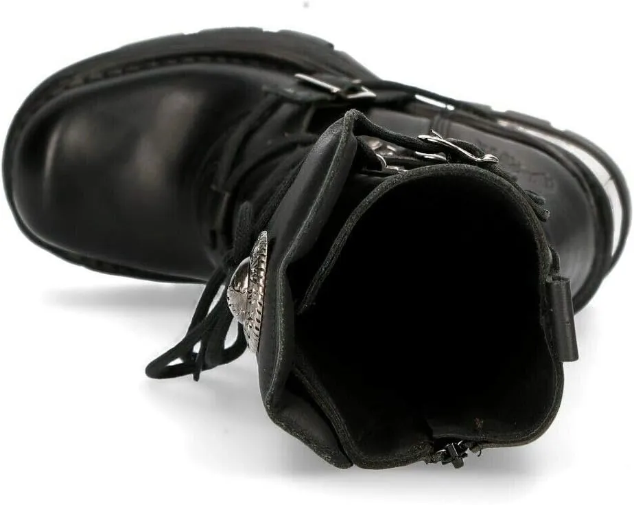 NEWROCK 373-S33 Ladies Black 100% Leather Boots Goth Punk Emo Rock Biker Boots