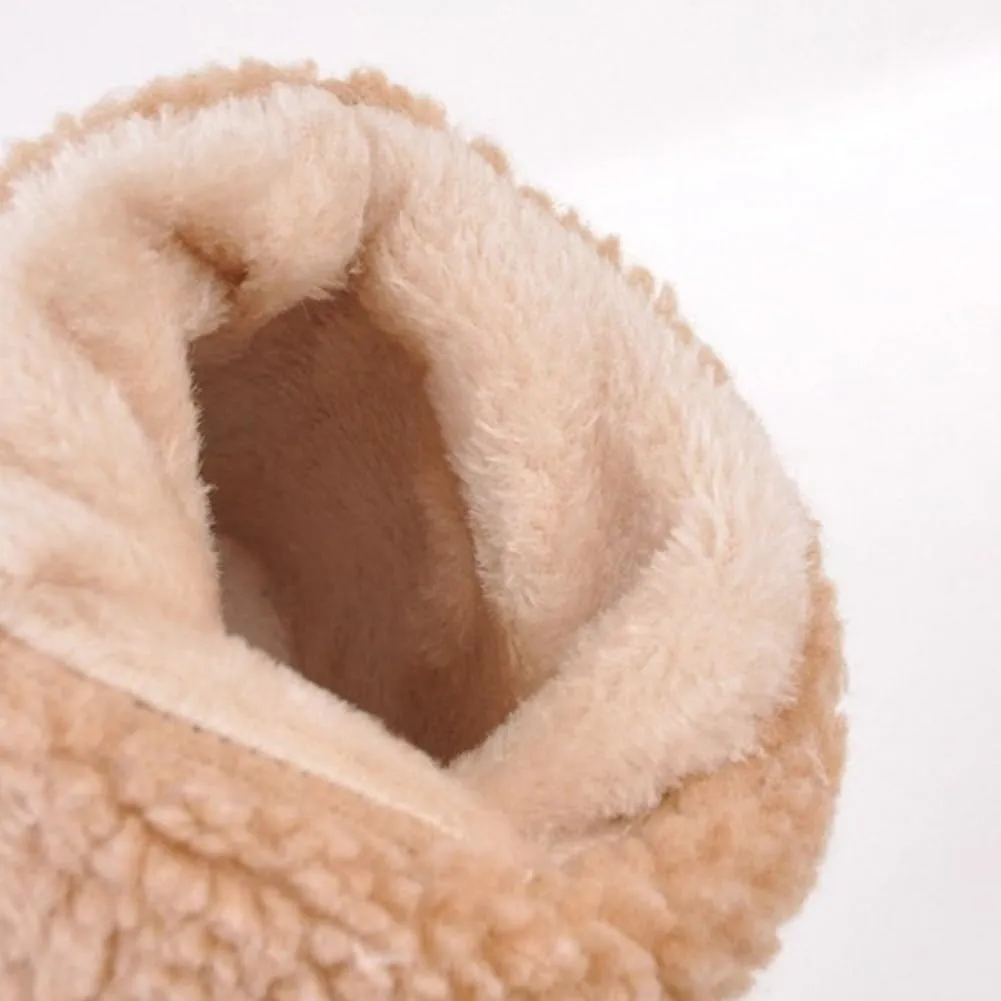 Sherum Winter Boots Womens, Women's Chunky Heel Round Toe Snow Boots, Mid-Calf Chunky Heel Suede Winter Boots(Brown,7.5)