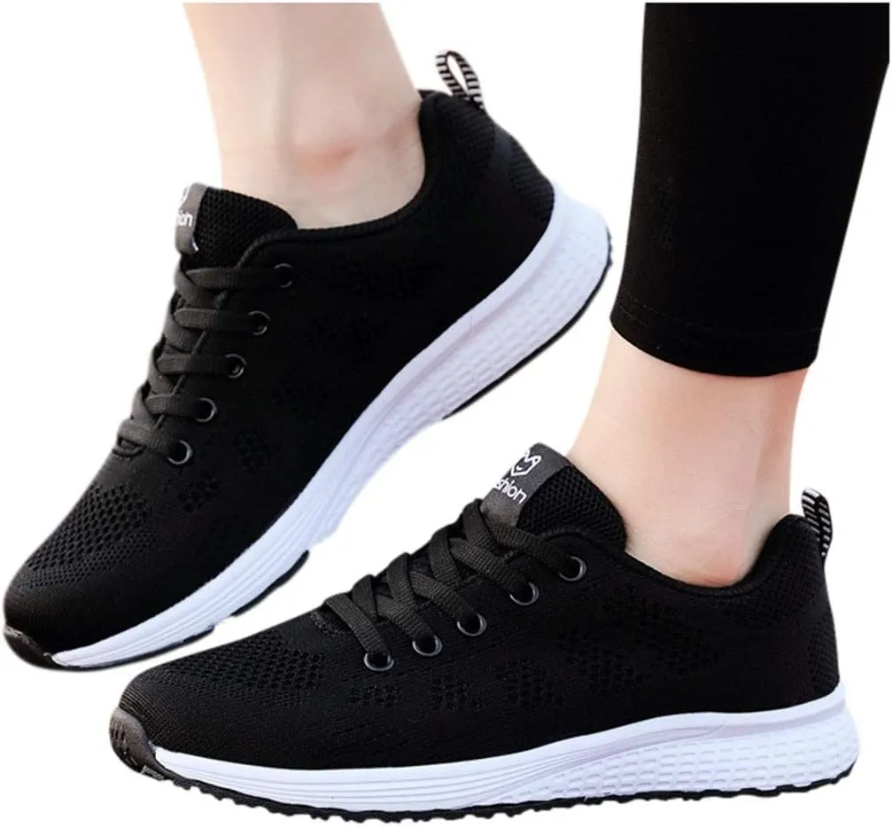 Shoe Casual Lace-Up Shoe Solid Women Student Shoe Mesh Running Women's Support Running Shoes