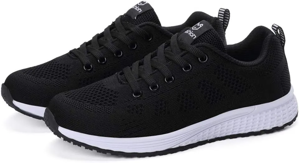Shoe Casual Lace-Up Shoe Solid Women Student Shoe Mesh Running Women's Support Running Shoes