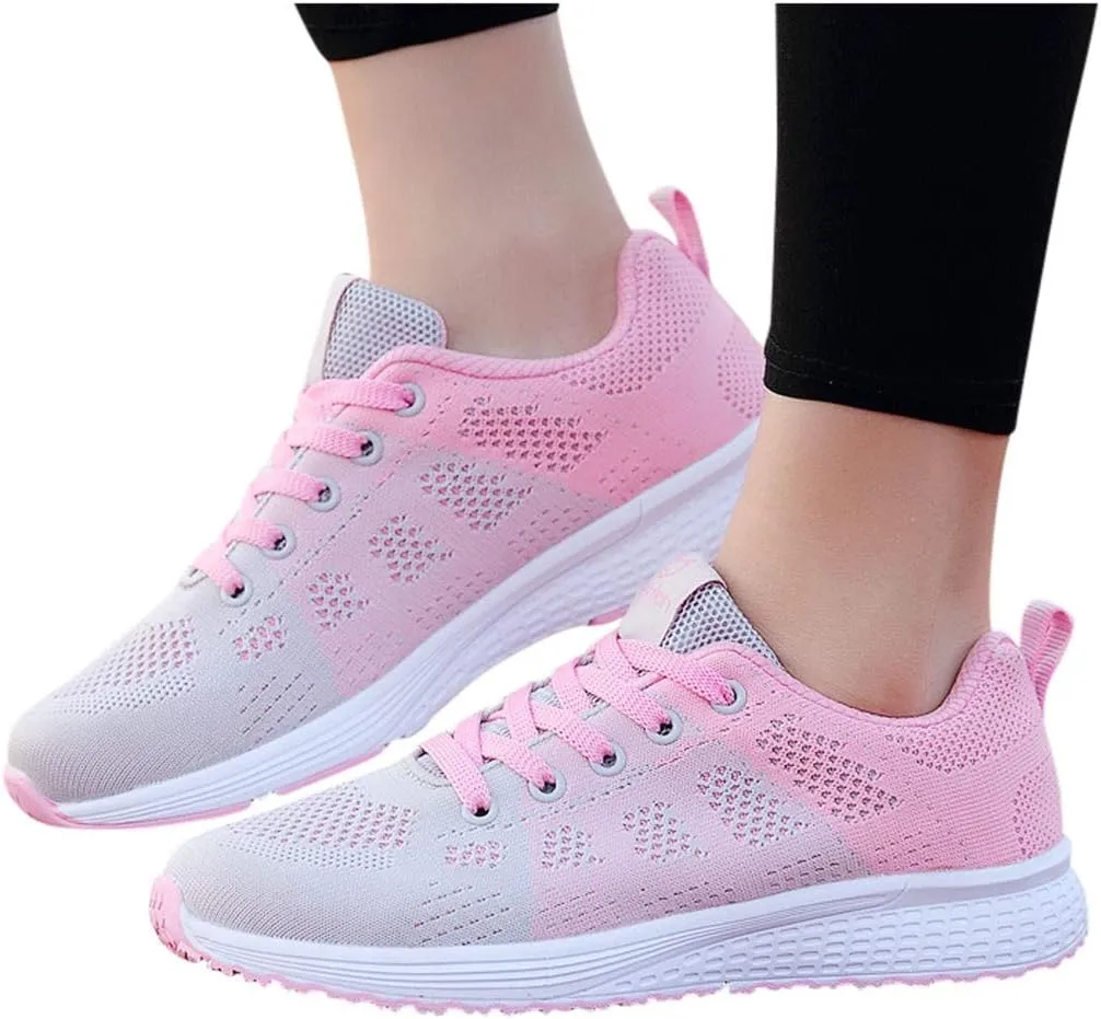 Shoe Casual Lace-Up Shoe Solid Women Student Shoe Mesh Running Women's Support Running Shoes