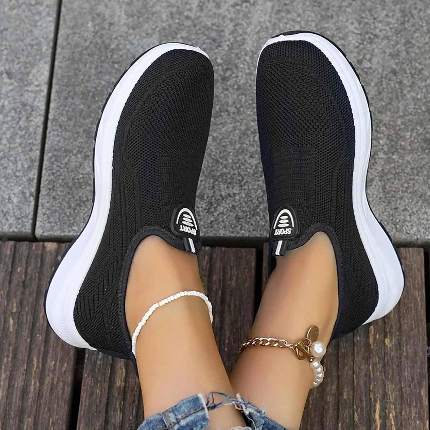 Sneakers for Plantar Fasciitis for Women Breathable Knitted Comfort Orthopedic Casual Shoes Summer Walking Sneakers