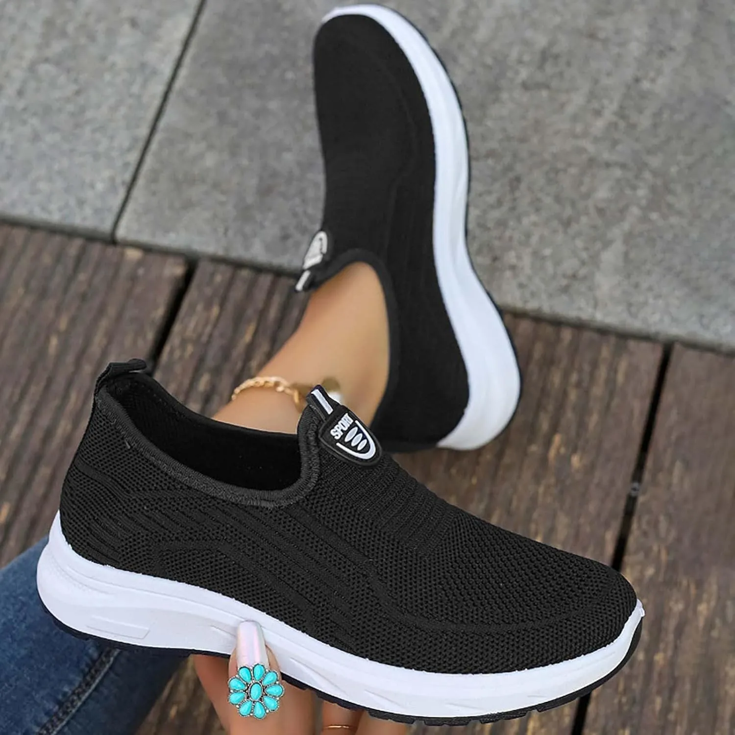 Sneakers for Plantar Fasciitis for Women Breathable Knitted Comfort Orthopedic Casual Shoes Summer Walking Sneakers